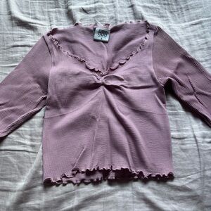 Urban Outfitters BDG Pink Long Sleeve Ribbed Top